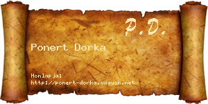 Ponert Dorka névjegykártya